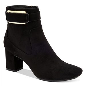 Calvin Klein Women Cattie Bootie Black Suede 10